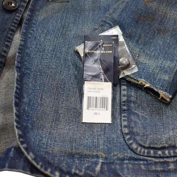 Ralph Lauren Mens 42L Denim Blazer Coat Jacket NWT .. RRP $600 - Picture 6 of 8